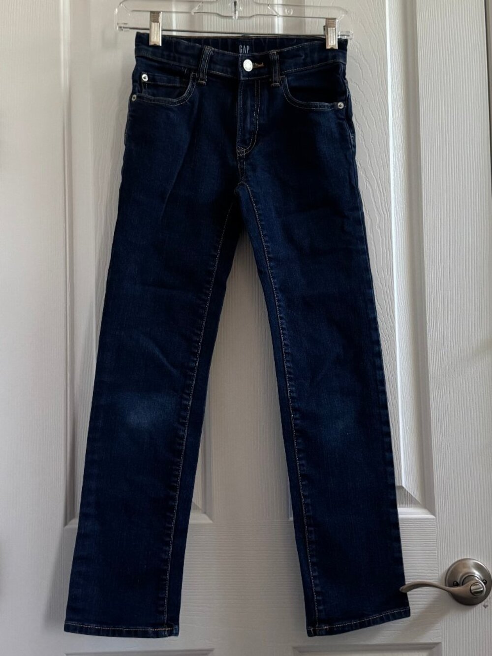 Kids GAP Dark Denim Stretch Jeans Straight Leg Size 12 Slim Girls